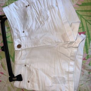 YMI USA Mid-Rise White Jean Shorts